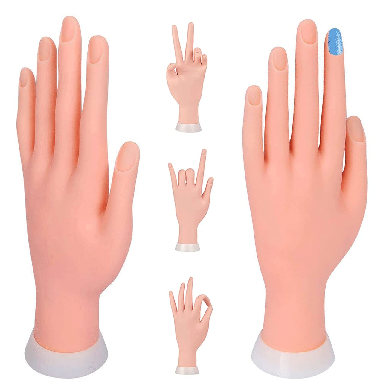 Nail Hand Practice Model Movable Fake Fingers, Reusable For Acrylic Nail For Nail Art Practice Manicure Practice