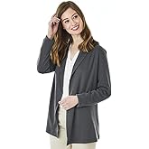 Charles River Apparel Womens Cardigan Wrap, Dark Charcoal Heather, Small