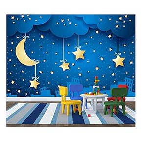 Surreal Background with Moon and Skyline. - Removable Wall Mural | Self-Adhesive Large Wallpaper - 66x96 inches