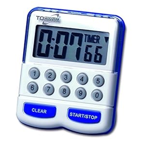 TFA Dostmann Elektronische timer en stopwatch, digitale korte tijdmeter, keukentimer, wit/blauw, 38.2010