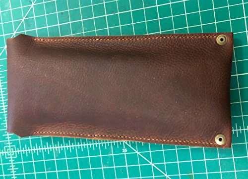 Leather Cigar Case Pouch | Kodiak | Handmade | Full-Grain Leather | Holds 3 Standard Cigars | Shotgun Shell-Style Rivets