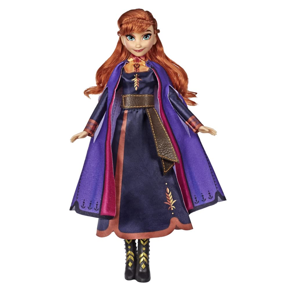 Disney Frozen Hasbro Frozen Singing Anna Doll with Music in Purple Dress 2, Toy for Children from 3 Years, 57237830 Multicoloured