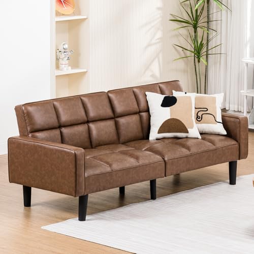 Photo 1 of (box B partial)
COMHOMA 76 inch Futon Sofa Bed,Mid Century Modern Futons Couch with Adjustable Backrest,Fabric Convertible Sofa Cama,Folding Sleeper Loveset for Living Room,Bedroom (Brown)