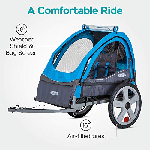 InStep Sync Kids Bike Trailer, Tow Behind Child Carrier, Foldable and Compact, Easy Storage, Bug