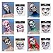 Skull Face Jewels Day of the Death Face Gems for Halloween Face Decals,6-Pack