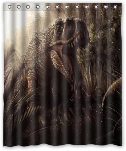 Custom Print Design Jungle dinosaur jaws teeth blood dark fantasy Shower Curtain Decoration Mildew Waterproof Polyester Fabric Bathroom Shower Curtain 60" x 72" Inch