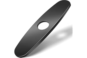 MAYYAYA Kitchen Sink Faucet Hole Cover, Deck Plate for Kitchen Faucet- 10 Inches Sink Hole Cover, Plumbing Cover Plates, 10" Deck escutcheon for Pull Down Kitchen Faucet: 304 Stainless Steel Deck(Matte Black)
