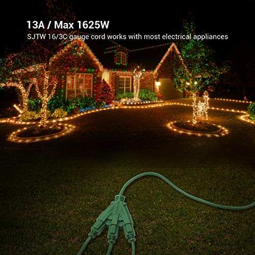 DEWENWILS Outdoor Extension Cord15 FT, Weatherproof 16/3 SJTW Power
