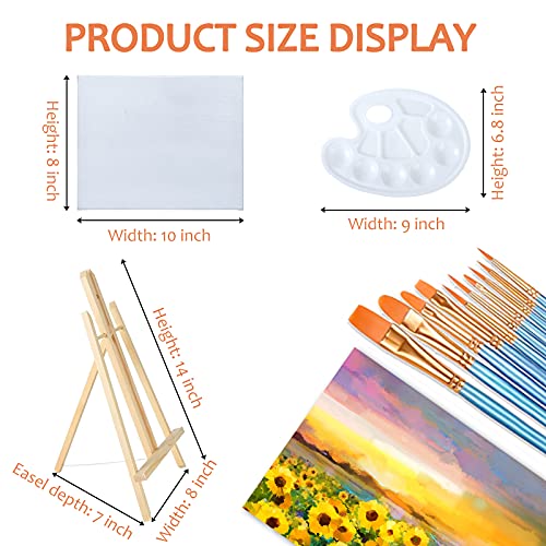 Easel Set 58 Pcs Painting Set( 7 Pcs 14 Inch Easel+7Pcs 8x10 Paint