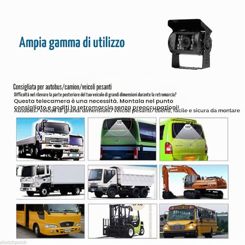 Bus Truck Trailer Heavy Duty 18LED IR for Night Vision Waterproof Reverse Backup Rear Camera with 15 m Cable 12 V-24 V