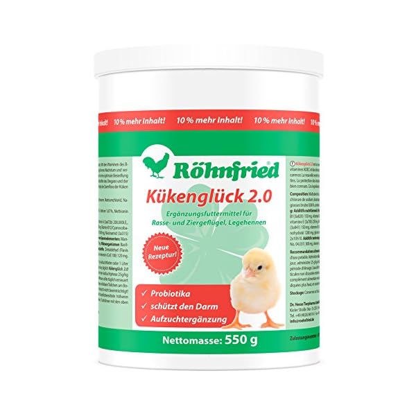 roehn-Fried-Pulcini-d-Allevamento-preparato-550-G-Pulcini-mangime-con-vitamine-Come-Polvere-Allevamento-mangime-per-polli-Anatre-oche-truthuehner-Pollame Röhnfried Kükenglück - Preparato per Allevamento (550 g), mangime per Pulcini con vitamine in Polvere, mangime per Pollo…