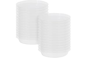 Hyuetrsa 5 Inch Plant Saucer, 50 pcs Clear Plastic Plant Trays, Plant Pot Saucers with No Holes, Round Planter Drip Tray for 