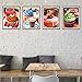 4 Pack 5D DIY Diamond Art Painting Kit Cupcake Dessert Full Drill by Number Kits, Coffee Afternoon Tea Sweets Paint with Diamonds Craft Embroidery Rhinestone Dining Decor (35x25 cm)