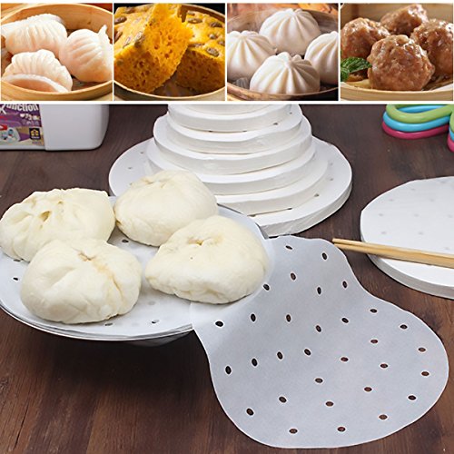 image for CHICTRY Perforated Parchment Papers Liners Disposable Non-stick Pre-cu