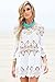Jeasona (TM Women's White Lace Crochet Tunic Cover Up (L, White)