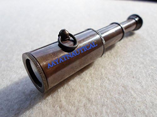 Antique Finish Brass Telescope ~ Mini Spyglass ~ Nautical Maritime Pendant