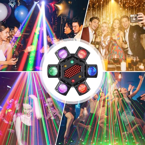 DMX512 LED Beam Head Mobile Stage Light, RGB LED Disco Light with Remote Control, DMX512 Rotating Head Lights for Disco Bars Club Wedding Christmas Light Games