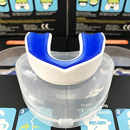 Sports Youth Football Mouth Guard Sports, Anti-Microbial Mouthguard for UFC, Boxing, Lacrosse, Ice Hockey, etc, Youth & Adult Sizesï¼ˆBlue Whiteï¼‰