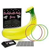 Bachelorette Party Games Bundle | 20 Scratch Off Dare Cards | Inflatable Banana Ring Toss Game | For Girls Night Out, Bride to Be, Party Ideas, Naughty Games, and Adult Women Games