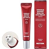PRETTYSKIN Roll On Eye Cream with Vitamin A and Stainless Steel ball Tip- Under Eye Roller Cream for Elasticity Wrinkles Puffiness Fine Lines-Korean eye cream 30ml/1.01fl.oz. (Retinol)