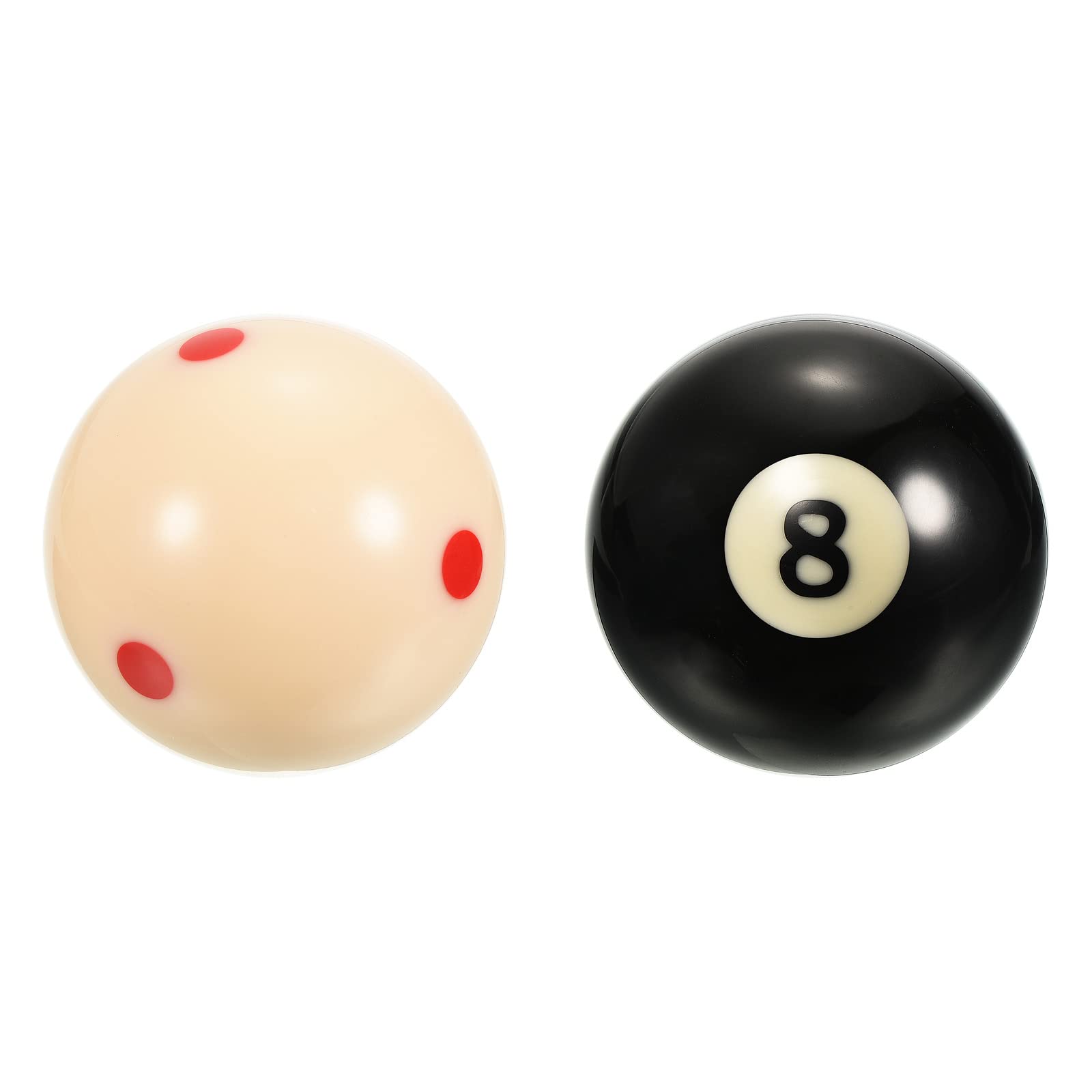 PATIKIL 2-1/4" Billiard Cue Ball or #8 Pool Ball, 2 in 1 Regulation Size Replacement Pool Billiard Cue Balls for Pool Table, Beige Black