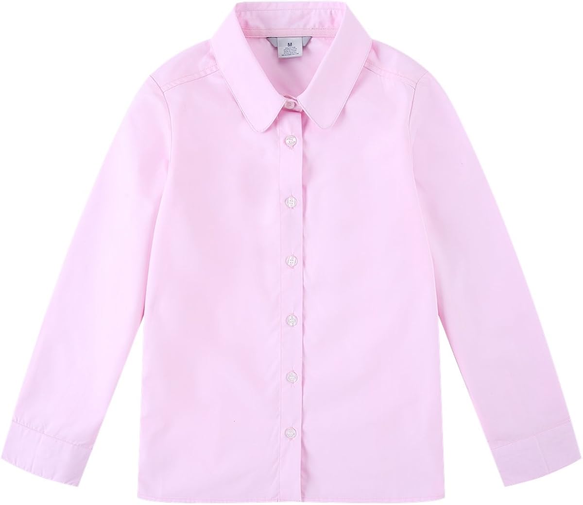 Bienzoe Big Girl's School Uniforms Oxford Long Sleeve Blouse: Clothing