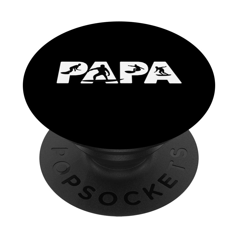 Surfing Dad, Funny Papa Surf Father Gift PopSockets PopGrip: Swappable Grip for Phones & Tablets