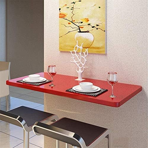 ウォールテーブル キッチンテーブル 壁掛け折りたたみテーブル 多機能テーブル 子供テーブルダイニング 環境に優しい塗料は Color 80x30cm 32x12in Size スペースを節約します Red 本物