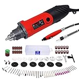 GOXAWEE Rotary Tool Kit 240W Power Die Grinder Set with 1/4 Inch 3-Jaw Chuck (0.5-6 mm), 6 Step Variable Speed, Advanced Flex Shaft & 82Pcs Multifunctional Accessories for DIY Projects