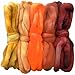 SPINNING FIBER Super soft BFL Wool Top Roving drafted for hand spinning with drop spindle or wheel, felting, blending and weaving. Variegated hand dyed mini skeins. 5 Ounce DISCOUNT PACK, Harvest