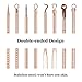 TailaiMei Blackhead Remover Kit, Comedone Extractor Tool Set for Facial Zit Popping, Double-Side 4 Pieces (Rose Gold)