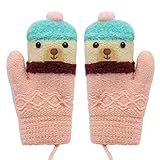 Multifit Toddler Kids Winter Cute Plush Gloves Warm Knitted Wools Stretchy Glove Set