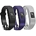 SnowCinda for Garmin Vivofit 3 and Garmin Vivofit JR, Accessories Replacement Bands with Secure Watch Strap for Garmin Vivifit 3 and JR, Set of 11 (3 PCS Black + Grey + Navy Blue)