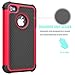 Tekcoo Compatible for iPhone 5S Case/iPhone SE Case/iPhone 5 Case, [Tmajor Series] [Red/Black] Shock Absorbing Hybrid Defender Rugged Cover Skin Shell Hard Plastic Outer & Rubber Silicone Inner