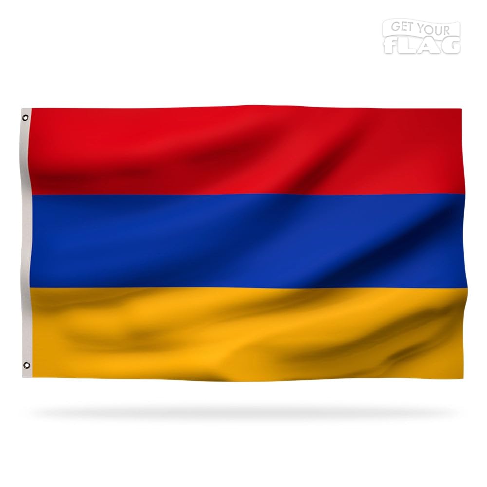 Premium Armenian Flag 150x90cm - Very Resistant and Excellent Quality Flag of Armenia with 2 metal eyelets - Be proud of your colors ! — image 1
