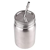 CHICTRY Stainless Steel Mason Jar with Lid and