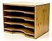 File Organizer Mail sorter, with Four Adjustable Dividers Natural Bamboo Wood Color by Intriom Bamboo Collection (File Organizer)