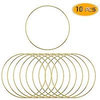 Wpxmer 10 Pcs 6 inch Dream Catcher Metal Rings Macrame Rings Hoops for Dream Catcher and Crafts, Gold