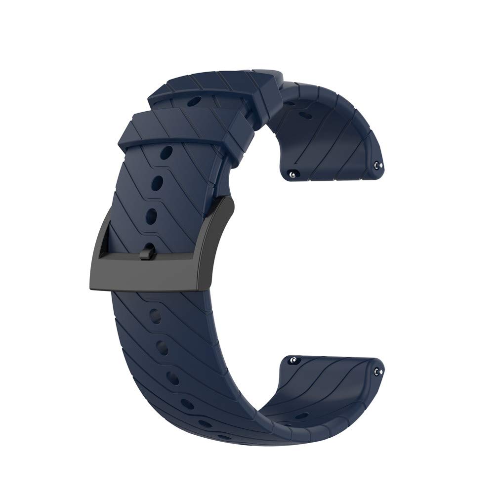 Muovrto 24mm Silicone Watch Band for Suunto D5/7/9/9 Baro/Spartan Sport Wrist HR (Dark Blue, 86+129mm)