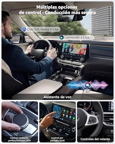Adaptador sem fios CarPlay e Android Auto, conversor Mini USB-A/USB-C Plug & Play, ligado para wireless, WiFi 2.4GHz/5GHz, ligação automática, para carros com CarPlay, prateado