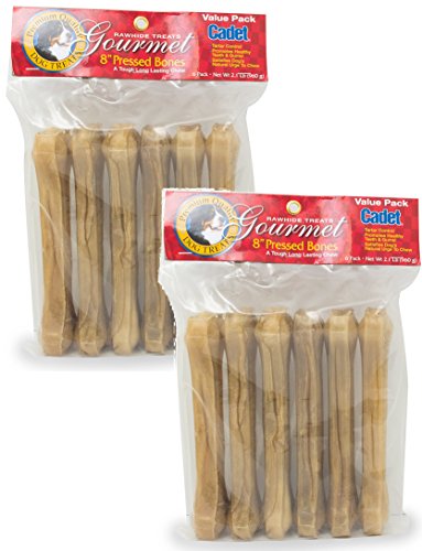 (2 Pack) Pressed Rawhide Bones, 8 Inches each (2 Packages each Containing 6 Bones / 12 Total) - //medicalbooks.filipinodoctors.org