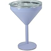AGH Stainless Steel Martini Tumbler with Lid, 10oz Insulated Margarita Tumbler, Double Wall Cocktail Tumbler Wine Glasses for Party, Vacation, Picnic, Pool, Beach & Patio (Purple)