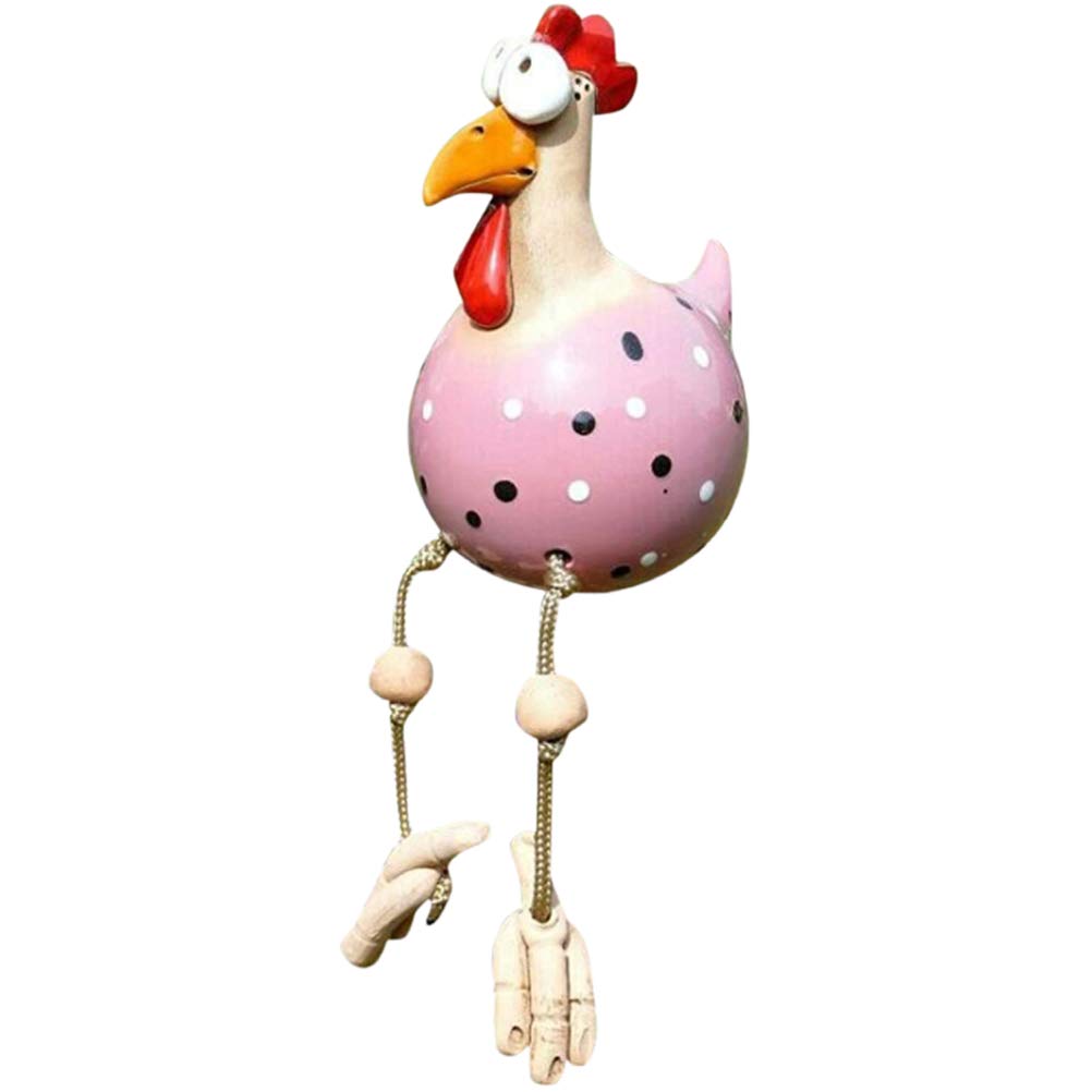 Hidyliu 1 x garden decoration chicken, handmade garden decoration, chicken decoration, handmade garden statues, Easter decoration, Mother's Day gift, backyard, lawn stakes (pink)