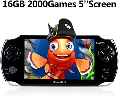 Handheld Game Console,16GB 5 Inch Screen2000 Classic Game, Support Video &amp; Music Playing, Built-in 3M Camera, in 1USB Charge, Birthday and Holiday Best Gift for Kids (Black)…