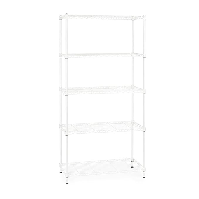 Shopfitting Warehouse White LightDuty Chrome Wire Shelving Unit 5