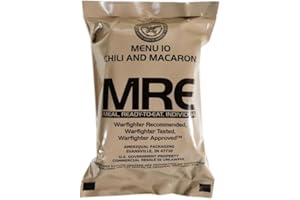 GENERIC Military MRE Single Meal Inspection Date May 2025 or Newer(Chili & Macaroni)
