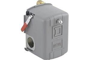 Schneider Electric Square D by Schneider Electric 9013FSG2J24M4 Air-Pump Pressure Switch, NEMA 1, 40-60 psi Pressure Setting, 20-65 psi Cut-Out, 15-30 psi Adjustable Differential, Low-Pressure Cut-Off