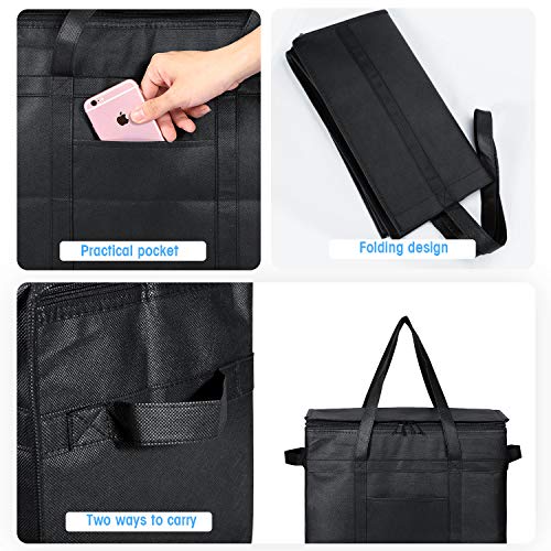 Glotoch XL Insulated Grocery Bags Set of 5-Include 2 Insulated Bags,1pc Grocery Bag,2pcs Mesh Produce Bags. Washable, Reinforced Bottom and Handles Insulated Grocery Shopping Bags for hot or Cold Food