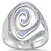 Swirl Design Lab Created White Opal Fashion .925 Sterling Silver Ring Sizes 5-10