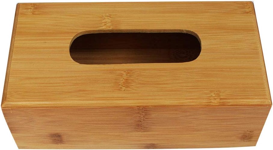 loinhgeo-Wall Mounted Durable Bamboo Tissue Box Dispenser Home Office Car Desktop Paper Towel Napkin Holder